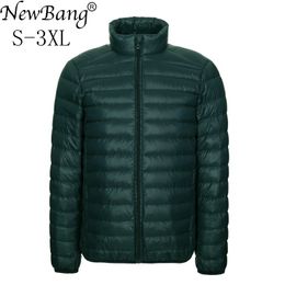 NewBang Brang Men's Down Jacket Ultralight Down Jacket Men Stand Collar Winter Feather Windbreaker Lightweight Warm Thin Parka 201126