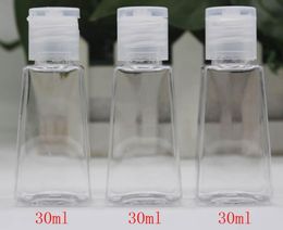 30ML Empty Hand Sanitizer PET Plastic Bottle With Flip Cap Trapezoid Shape Bottle For Makeup Liquid Sample Bottles