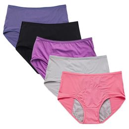 5Pcs/lot Menstrual Panties Women Leak Proof Period Briefs Female Sexy Mesh Breathable Physiological Underwear 201112