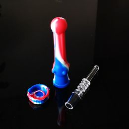 Silicone Nector Collectors NC Kits 14mm Joint With Quartz Tip Smoking Pipes Accessories Dab Rigs SP238