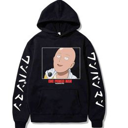 One Punch Man Anime Mens Hoodie Long Sleeve Casual Men Sweatshirt Pullover Clothes Male H1227