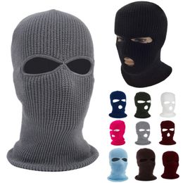 knit 3 hole face mask hot ski mask balaclava hat face beanie cap snow winter motorcycle helmet hat hh92975