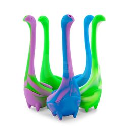 7 inches Silicone portable glass pipes Mini Tobacco Glass Smoking Pipe hand multicolored dinosaur