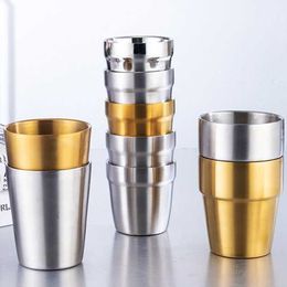 6oz/180ml 10oz/300ml Wine Tumbler Beer Mug Coffee Glass Kids Water Cup 18/8 Stainless Steel 2-Wall Stacked Up Packaging 10pcs In a Box