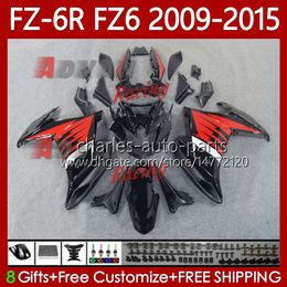 black fz6r fairing UK - Body Kit For YAMAHA FZ6N FZ6 Black red FZ 6R 6N 6 R N 600 09-15 Bodywork 103No.64 FZ-6R FZ600 FZ6R 09 10 11 12 13 14 15 FZ-6N 2009 2010 2011 2012 2013 2014 2015 OEM Fairing