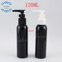 120ML Black Plastic Bottle With Bayonet Pump , 120CC Shower Gel / Shampoo Packaging Empty Cosmetic Containergood package