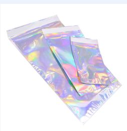 Laser Color Aluminum Foil Self Adhesive Christimas Gift Bag Candy Cookies Mylar Foil Packing Pouch for Grocery Crafts Packaging Express Bag