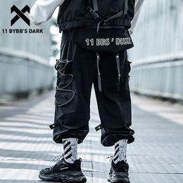11 BYBB'S DARK Removable Belt Bag Cargo Pants Men Reflective Casual Harajuku Streetwear Sweatpants Hip Hop Joggers Trouser 201110