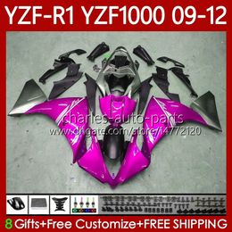 Bodywork Kit For YAMAHA YZF-R1 YZF R1 1000 CC YZF-1000 09-12 Body Glossy Pink 92No.145 YZF1000 YZF R 1 2009 2010 2011 2012 1000CC YZFR1 09 10 11 12 Motorcycle Fairing