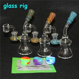 hookahs 14mm Female Mini Glass Bong Water Pipes Pyrex Oil Rigs Thick Recycler Rig for Smoking ash catcher