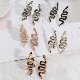 Snake Shape Abalone Shell paper Leopard Leather Charms Stud Earrings Gold Colour Brincos Pendientes Fashion Brand Jewellery Women