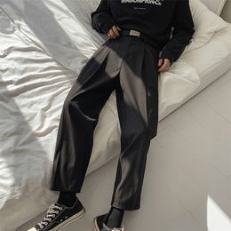 Pantaloni casual da uomo in stile garante da uomo in cotone in cotone pantaloni in stile occidentale maschile nero