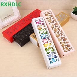 Gift Wrap 50Pcs/lot Cookies Packing Box White Hollow Cake Macaron Boxes Container Cupcake Storage Holder Wedding Party Events Favour Gift1