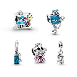 Passend für Pandora-Charm-Armbänder, europäischer Silber-Charm, Emaille-Perlen, Cartoon-Teekanne-Schlüssel, Clown-Haus-Anhänger, DIY-Schlangenkette für Frauen, Armreif, Halskette, Schmuck