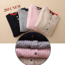 Women's Sweaters Wholesale- Women's Round Neck Cashmere Sweater Pure Wool Cardigan Autumn Winter Coat Women1