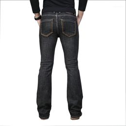 Men's Jeans Big Flared Boot Cut Leg Loose Fit High Male Designer Classic Denim Black Stretch