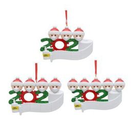 Family Ornament Xmas Tree Ornaments Quarantined At Home Family of Personalized Tree Christmas Ornament(Family of 3,4,5) Y201020