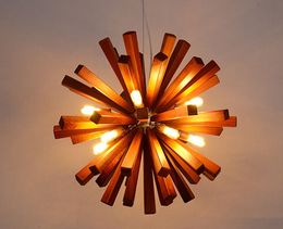 Nordic Dandelion Wooden Pendant Lamp Lights Art Creative new chinese Pendant tea room dining living Personality