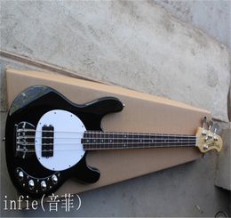 2022 black 4 strings music man stingRay bass with 9V Battery amplifier circuit Active pickups electric guitar