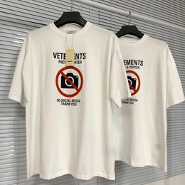 614s Men's T-Shirts 21SS Europe France Vetements Shop No Social Media Antisocial Embroidery Tshirt Fashion Mens T Shirts Women Clot