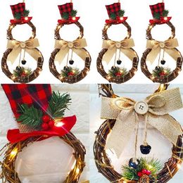 Home Decoration Pendant LED new Wall Door Hanging Christmas Wreath hot sale Y201020