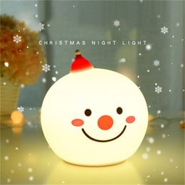 Hot selling LED christmas lights bedroom decoration snowman night lamps colorful atmosphere smart pat sensor lights birthday gifts