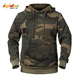 Camouflage Hoodies Men's Fashion Sweatshirt Male Camo Hooded Hip Autumn Winter Military Hoodie Men's Fleece Coats US/EUR Size 201104