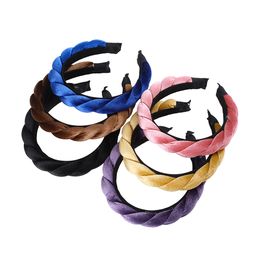 2020 New Thick Braided Pure Colour Golden Velvet Headband Threaded Headband Ladies Headband Hair Accessories