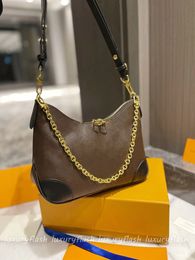 Women Designer Shoulder Bags Vintage Odeon Luxury Crossbody Bag Croissant Cowhide Trim High Quality Ladies Handbags Brown Purses
