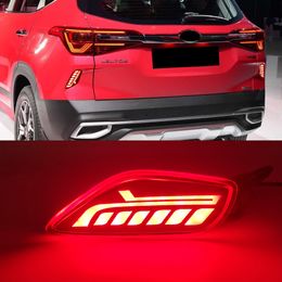 1Set Car LED Reflector Tail Light Rear Bumper Light Rear Fog Lamp Brake Light turn signal For Kia Seltos 2019 2020 2021