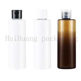 30pcs 250ml Plastic Lotion Bottle Clamshell Tranparent/brown/white PET Cosmetic Jar Wholesalample bottles for cosmetic packaging