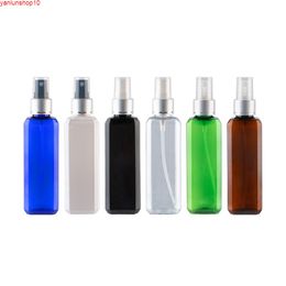 100ml X 50 Empty Black Square Fine Sprayer Pump Bottles 100CC PET Cosmetics Container Silver Aluminium Mists Spray Pumphigh quatiy