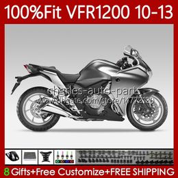 Injection Fairings For HONDA VFR1200F Crosstourer VFR 1200 RR CC F X VFR1200 10 11 12 13 76No.69 Glossy Grey VFR1200RR VFR-1200 2010 2011 2012 2013 VFR1200X 10-13 Body