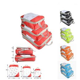 4Pcs Travel Storage Bag 19inch Suitcase Luggage Organizer Set Hanging Compression Packing Cubes For Clothing Underwear Shoes Bags