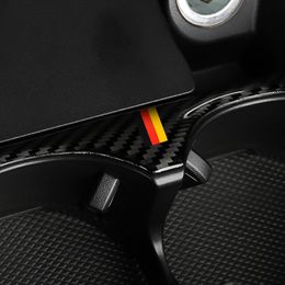 Car Styling Carbon Fiber Water Cup Holder Frame Trim Sticker for Mercedes Benz C Class W205 C180 C200 C300 GLC Accessories334F