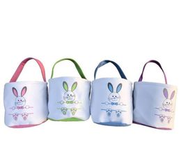 Easter egg baskets DIY Cotton Linen Bag Rabbit Ear Bunny Ears Basket Easter Gift Portable Canvas Storage Bucket Put Eggs Tote bags