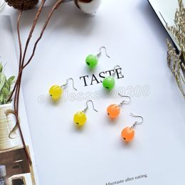 Candy Colour Pendant Hoop Earrings New Fashion Orange Coloured Tassel Women Earrings For Girls Party Jewellery Earrings Decoration