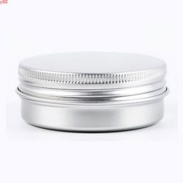40ml Face Cream Box Refillable Lightweight Round Aluminium Containers Empty Wax Lotion Tin Can Metal Jar 50pcs/lotqualtity