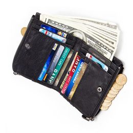 2023 Hot Sale Vintage Men Wallet Leather Short Wallets Male Multifunctional Cowhide Purse RFID Coin Pocket Photo Card Holder