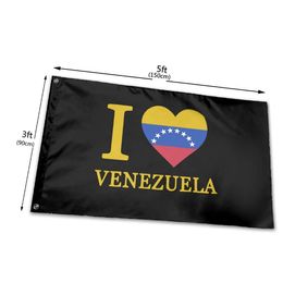 I Love Heart Venezuela Flags 3'X5'ft 100D Polyester Free Shipping High Quality With Two Brass Grommets