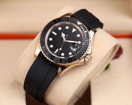 High quality Fashion women men's watch 40mm Ceramic bezel Rubber Strap Automatic Mechanical Watches Stainless Steel Wristwatch box best gift