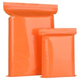 100pcs/lot Home Storage Bags Sealed Ziplock Bag Plastic for Packaging Industrial Supplies Gift Clothing Bag, Orange