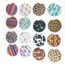 30pcs Car Cup Holder Coaster Neoprene Car Coasters Contrast Mug Coaster Car Drink Cup Mat for Home Decor Accessories Y200328
