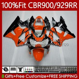 OEM Fairings For HONDA CBR900 CBR929 RR 900CC 929CC 2000 2001 Orange blk Body 68No.89 CBR 929RR 900RR 900 929 RR CC CBR929RR 00 01 CBR900RR 00-01 Injection Bodywork