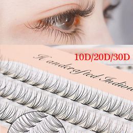 60 Clusters False Eyelashes Flare C Curl 10D/20D/30D Individual Knot Free Soft Faux Mink Hair Eye Lashes Extension Tools