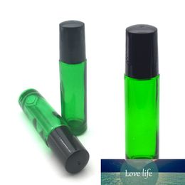 10pcs Empty Green 10ml Roller Glass Perfume Bottle Essential Oil 10cc Roll-On ball thick Sample Bottle Free Shipping