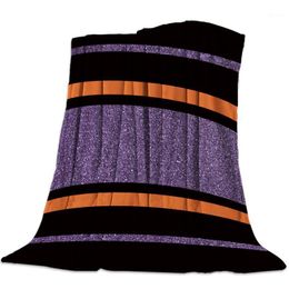 Halloween Theme Geometric Stripes Throw Blanket Warm Microfiber Bedroom Sofa Supplies Blankets For Beds