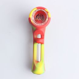 Free DHL!! New Portable Silicone Spoon Pipe With Glass Bowls 4.0 Inch Food Grade Silicone Pipes Suit For Smoking