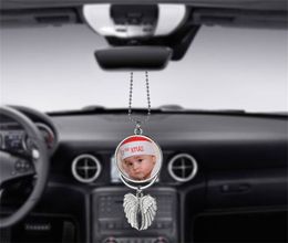 Angel Wing Plated Silver Cars Ornaments Home Hanging Charm Circular Metal Automobile Decoration Hot Sale 4 8mo J2