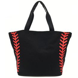 Foldable Shopping Bag Printed Portable Handbags Baseball Tote Softball Basketball Football Volleyball Canvas Bags 8 Style EEF3401